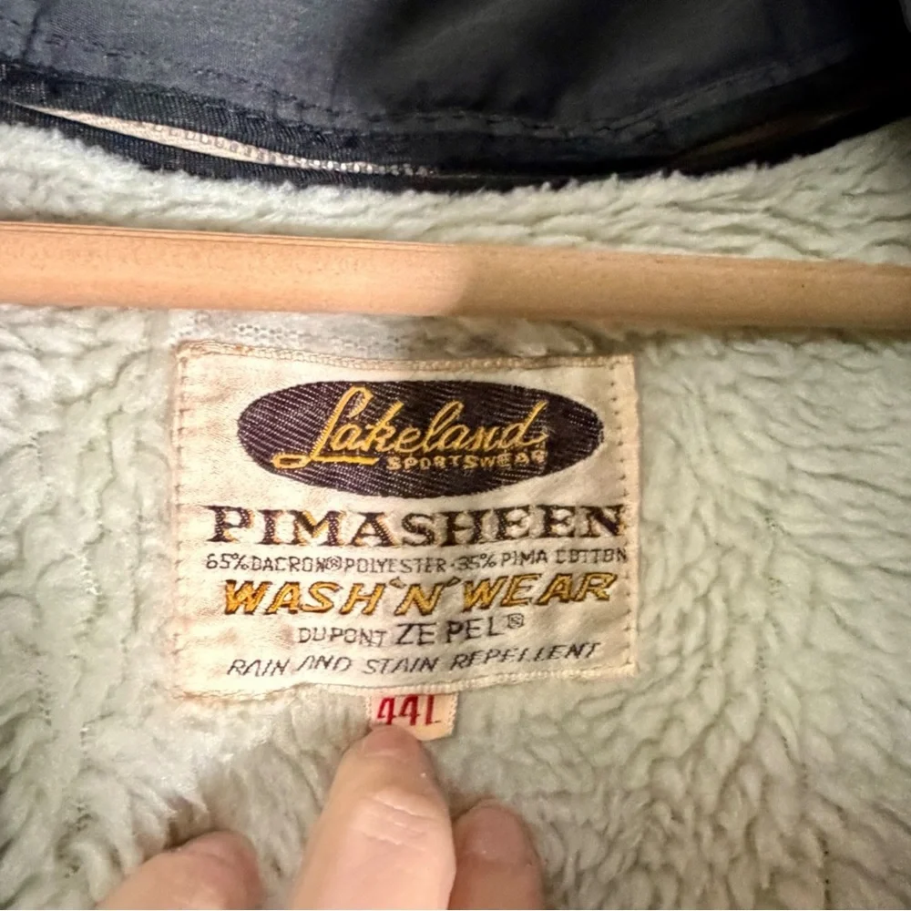 Vintage‎ 60s Lakeland Sherpa Lined Harrington Jacket 44L Large Gray